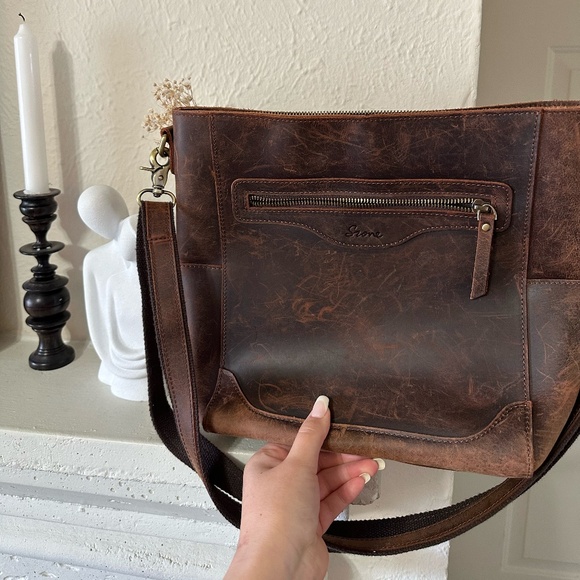 100% Genuine Leather Dark Brown Purse - Picture 1 of 9